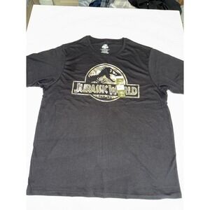 Jurassic World T-Shirt Men XL Graphic Black Dinosaur T-Rex Movie Tee Camo BC NWT